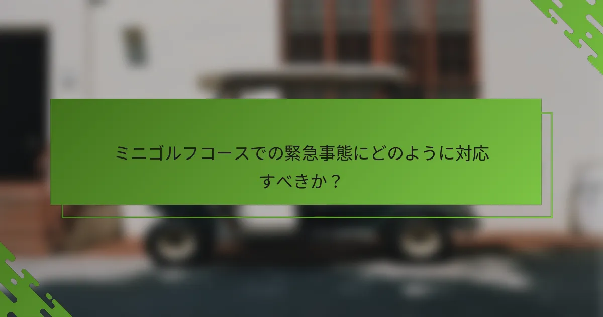 ミニゴルフコースでの緊急事態にどのように対応すべきか？