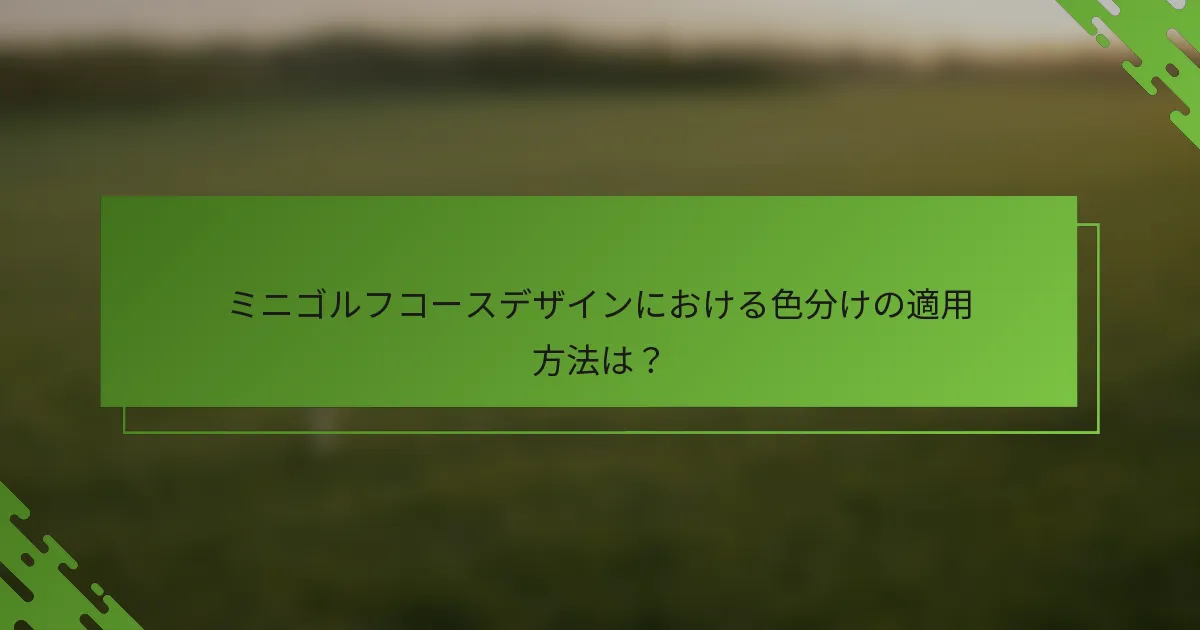 ミニゴルフコースデザインにおける色分けの適用方法は？