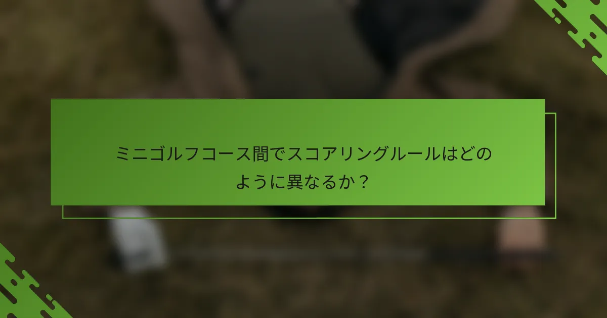 ミニゴルフコース間でスコアリングルールはどのように異なるか？