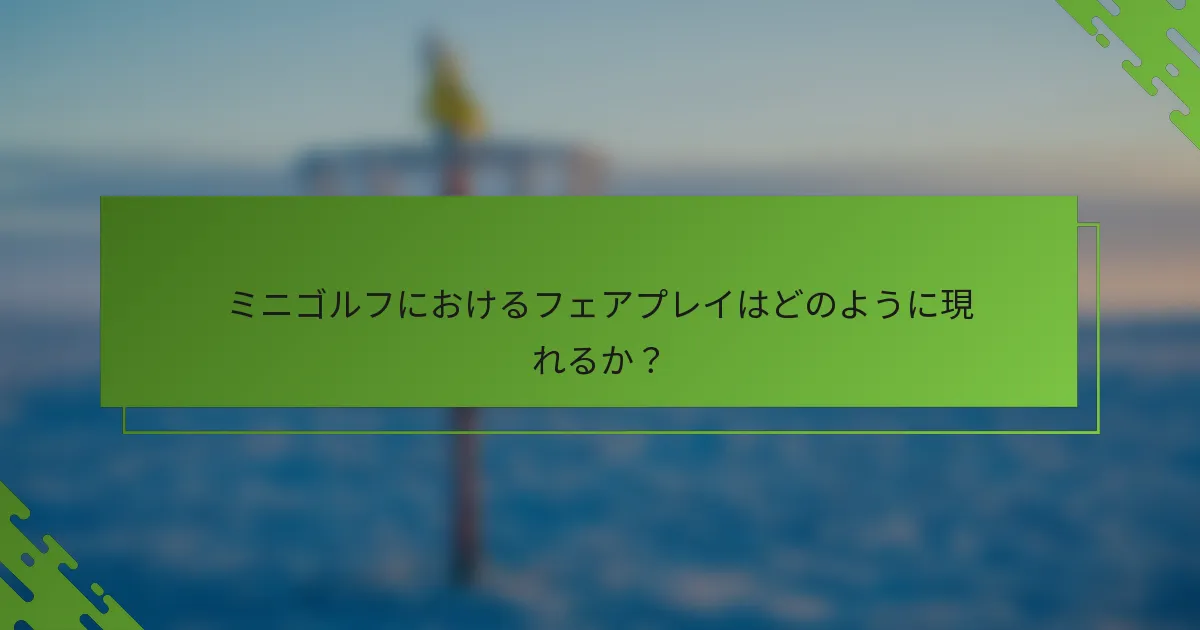 ミニゴルフにおけるフェアプレイはどのように現れるか？
