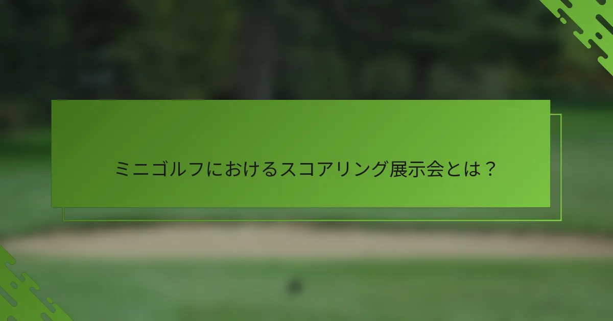 ミニゴルフにおけるスコアリング展示会とは？